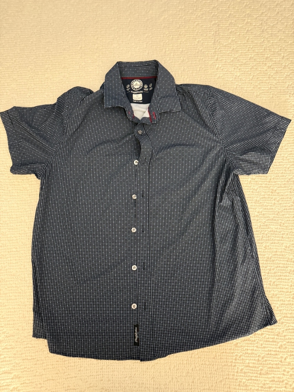 Madeflex navy short sleeve button-up shirt